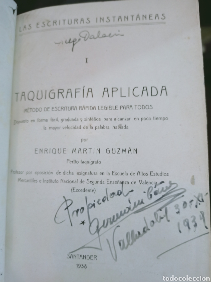 Libros de segunda mano: TAQUIGRAFIA APLICADA. MART&Iacute;N GUZM&Aacute;N, E. HERMES. SANTANDER, 1938 - Foto 2