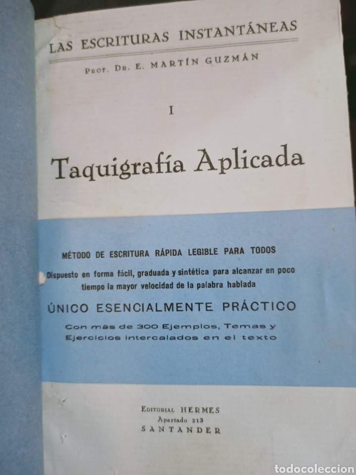 Libros de segunda mano: TAQUIGRAFIA APLICADA. MART&Iacute;N GUZM&Aacute;N, E. HERMES. SANTANDER, 1938 - Foto 1