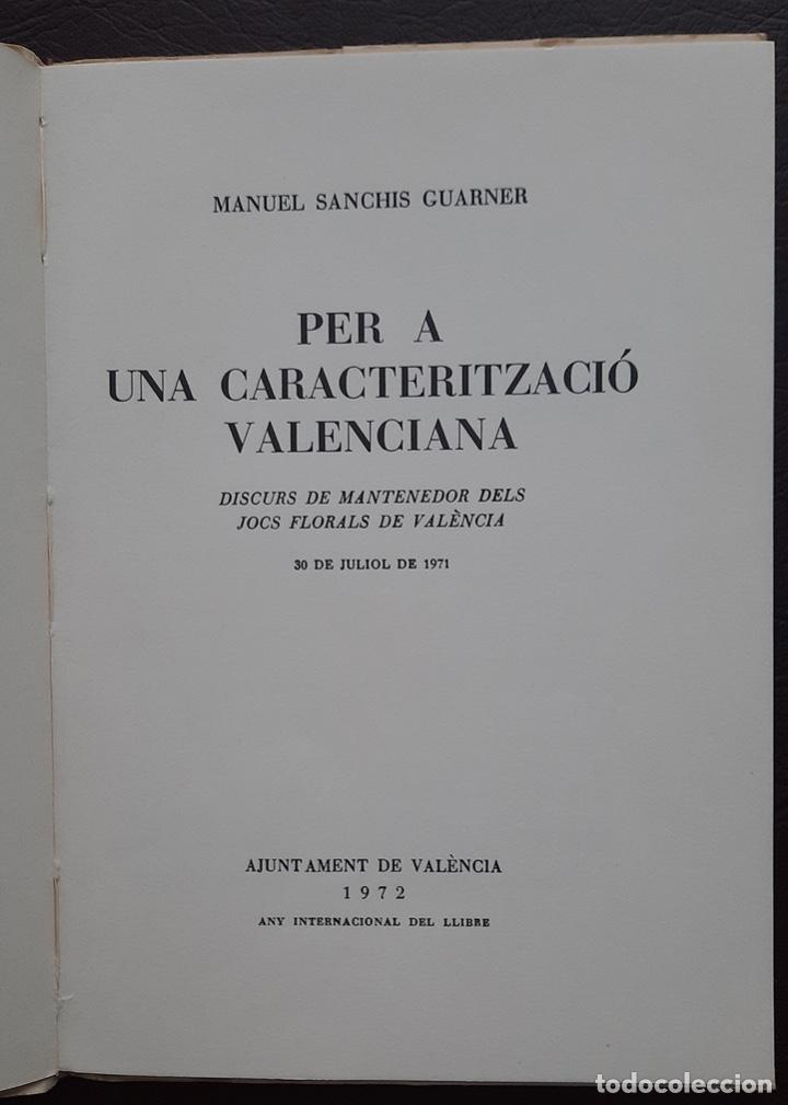 Libros de segunda mano: Per a una caracterizaci&oacute; valenciana. Manuel Sanchis Guarner - Foto 3