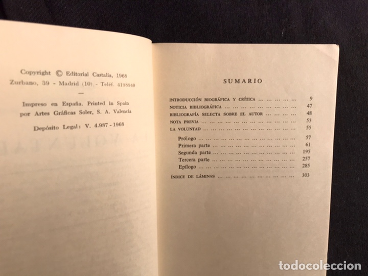 Libros de segunda mano: La voluntad. J. Mart&iacute;nez Ruiz Azor&iacute;n. Castalia - Foto 3
