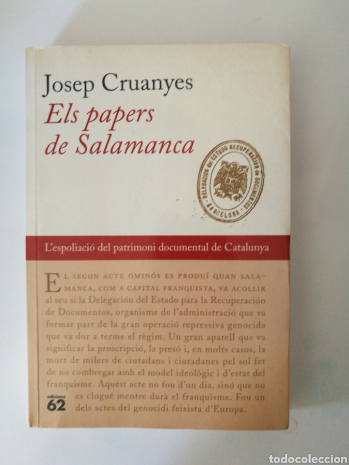 Libros de segunda mano: Els papers de Salamanca de Josep Cruanyes - Foto 1