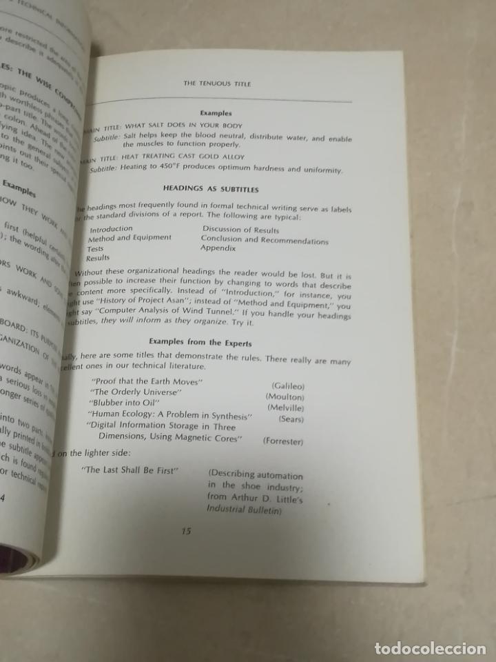 Libros de segunda mano: COMMUNICATING TECHNICAL INFORMATION. ROBERT R.RATHBONE. 1966. EN INGLES. RUSTICA. 104 PAGINAS - Foto 2