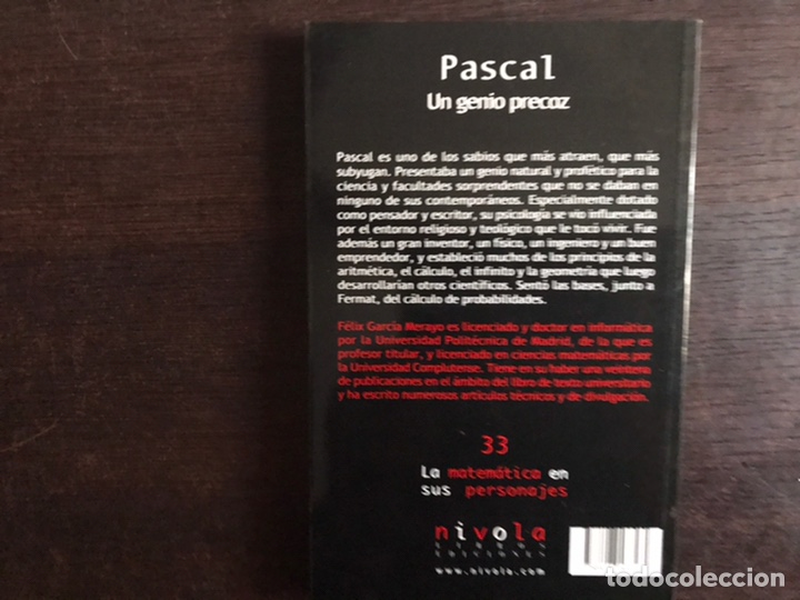 Libros de segunda mano: Pascal genio precoz. F&eacute;lix Garc&iacute;a. Como nueva - Foto 2