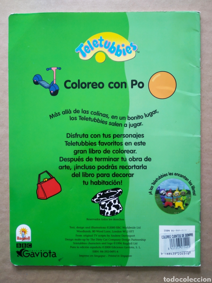 Libros de segunda mano: Teletubbies: Coloreo con Po (Gaviota/BBC, 2000). Sin usar. - Foto 2