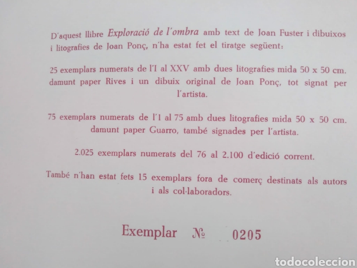 Libros de segunda mano: Exploraci&oacute; de lombra / Joan Fuster y Joan Pon&ccedil; - Foto 3