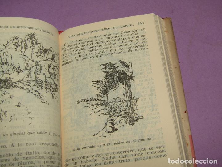 Libros de segunda mano: Antiguo VIDA DEL BUSC&Oacute;N y SUE&Ntilde;OS y DISCURSOS de Quevedo Edit. AGUILAR - Foto 3