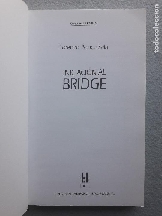 Libros de segunda mano: Iniciaci&oacute;n al Bridge. Lorenzo Ponce Sala. - Foto 2