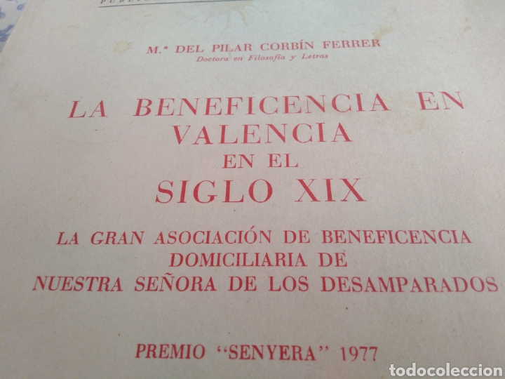 Gebrauchte B&uuml;cher: LA BENEFICENCIA EN VALENCIA EN EL SIGLO XIX-MARIA PILAR CORBIN FERRER-1980