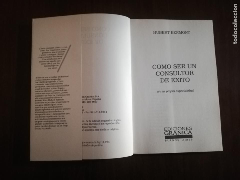 Libros de segunda mano: COMO SER UN CONSULTOR DE EXITO. HURBERT BERMONT. GRANICA EDICIONES. 1985. - Foto 2