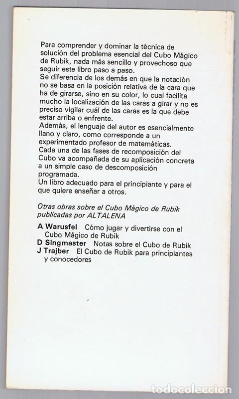 Libros de segunda mano: EL CUBO DE RUBIK AL ALCANCE DE TODOS EUSEBIO GOMEZ SANCHEZ - MANZANO - Foto 2