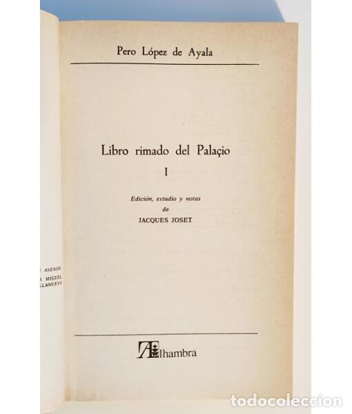 Libros de segunda mano: LIBRO RIMADO DE PALA&Ccedil;IO. 2 TOMOS. L&Oacute;PEZ DE AYALA, Pero. Alhambra. 1982. - Foto 2
