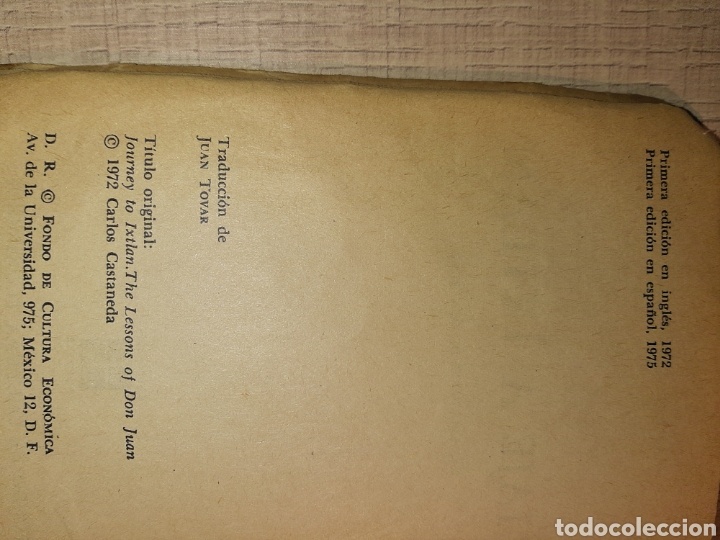 Libros de segunda mano: VIAJE A IXTLAN. CARLOS CASTANEDA. PRIMERA EDICION. - Foto 3