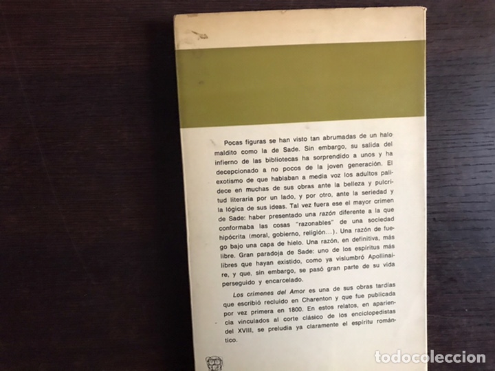 Libros de segunda mano: Los cr&iacute;menes del amor I. Marqu&eacute;s de Sade - Foto 2