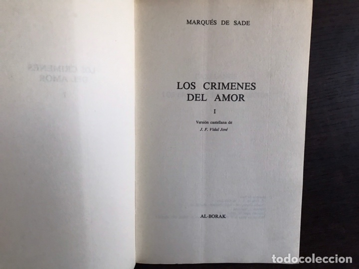 Libros de segunda mano: Los cr&iacute;menes del amor I. Marqu&eacute;s de Sade - Foto 4