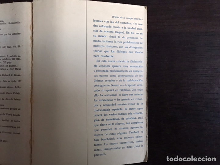 Libros de segunda mano: Dialectolog&iacute;a espa&ntilde;ola. Alonso Zamora Vicente - Foto 3