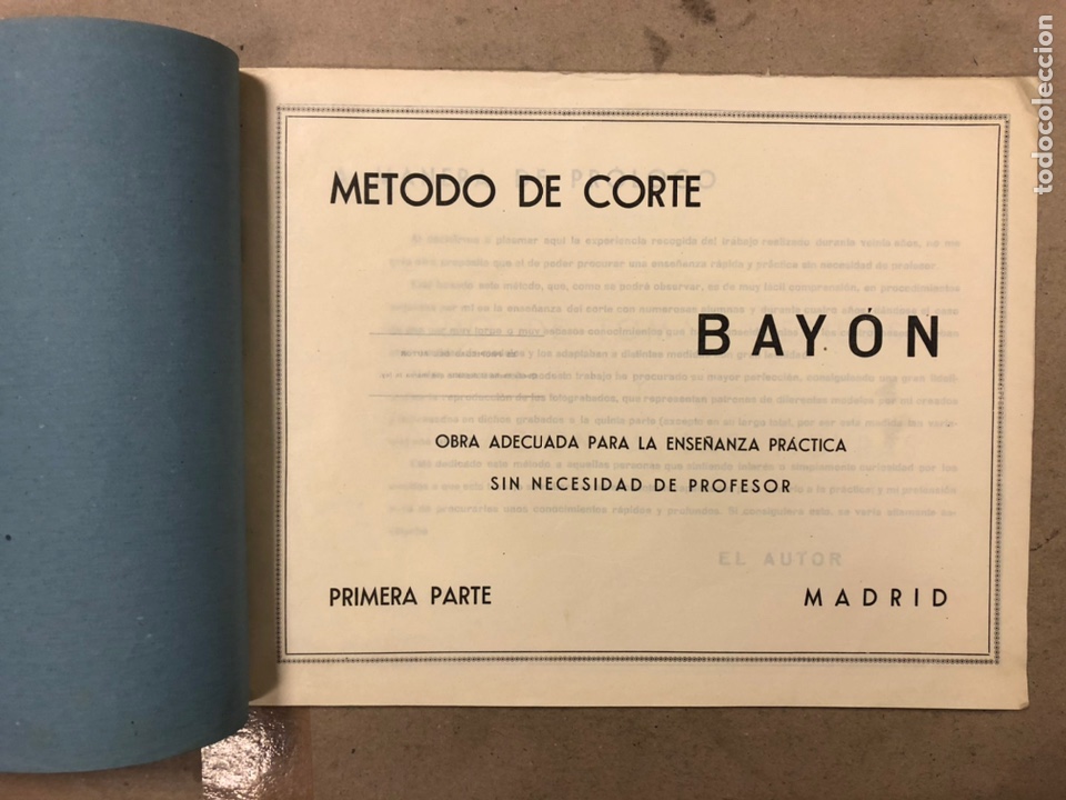 Libros de segunda mano: M&Eacute;TODO DE CORTE BAY&Oacute;N (FASC&Iacute;CULO 1&ordm; y 2&ordm;). - Foto 3