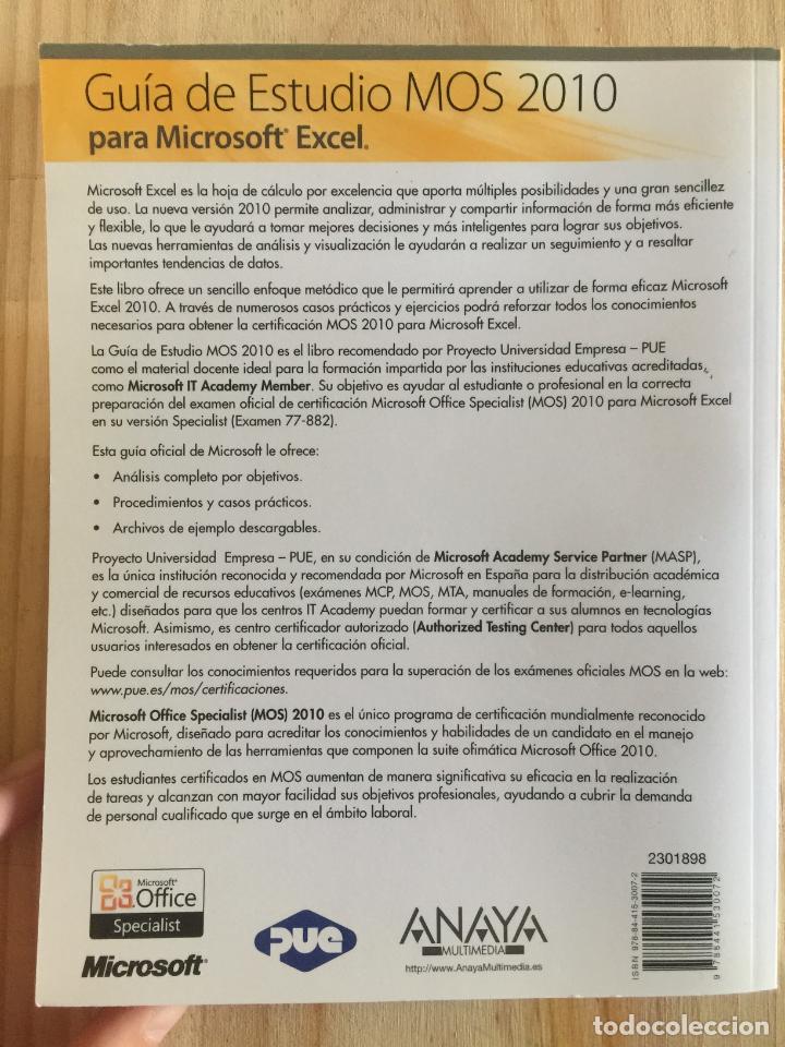 Libros de segunda mano: Gu&iacute;a de estudio MOS 2010 para Microsoft Excel - Joan Lambert y Joyce Cox - Foto 2
