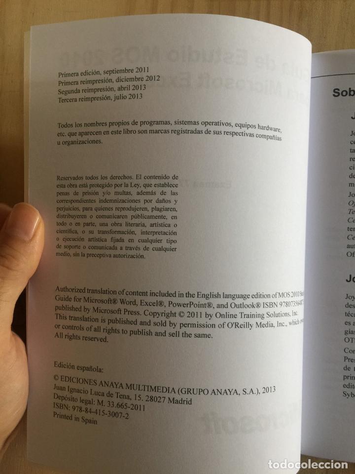Libros de segunda mano: Gu&iacute;a de estudio MOS 2010 para Microsoft Excel - Joan Lambert y Joyce Cox - Foto 3