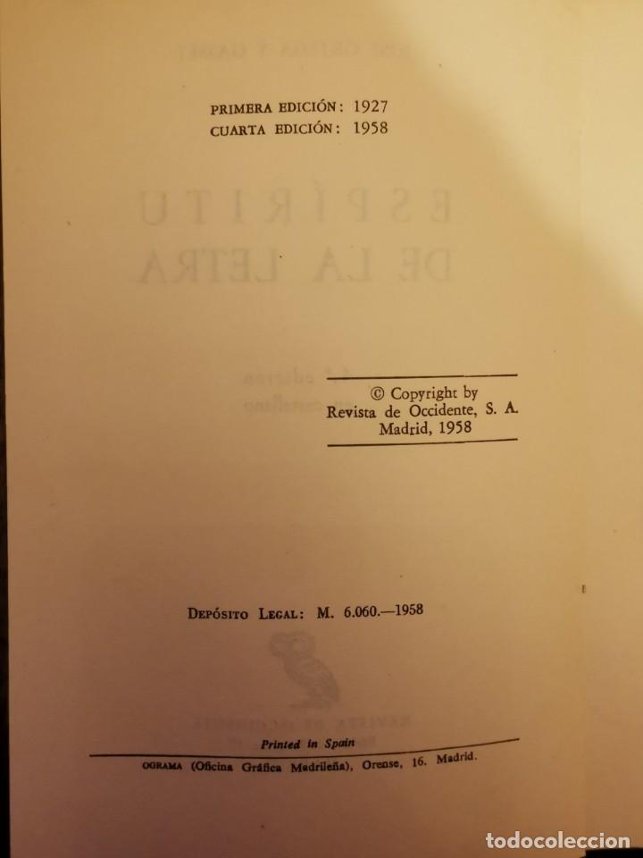 Libros de segunda mano: LIBRO 2363 ESP&Iacute;RITU DE LA LETRA JOS&Eacute; ORTEGA Y GASSET - Foto 2
