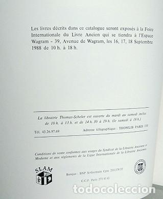 Libros de segunda mano: Livres et documents choisis. Librairie Thomas Scheler, Paris, set. 1988 - Foto 3