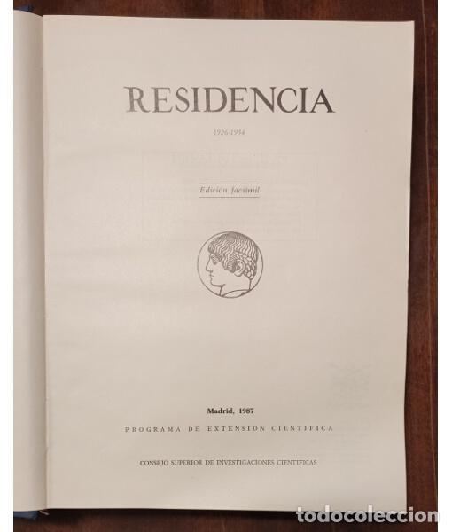 Libros de segunda mano: RESIDENCIA. VV.AA. CSIC. 1987. - Foto 2