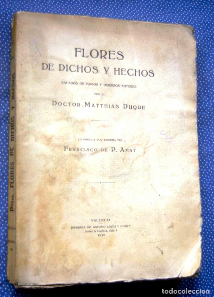 Libri di seconda mano: FLORES DE DICHOS Y HECHOS- MATTHIAS DUQUE-Francisco de Paula Amat