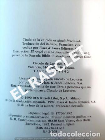 Libros de segunda mano: LIBRO - ORIANA FALLACI - INSALLAT - CIRCULO D LECTORES - EN PERFECTO ESTADO - - Foto 8