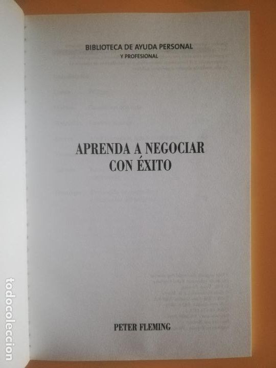 Libros de segunda mano: APRENDA A NEGOCIAR CON EXITO. PETER FLEMING. BIBLIOTECA DE AYUDA PERSONAL Y PROFESIONAL. 2004. - Foto 2