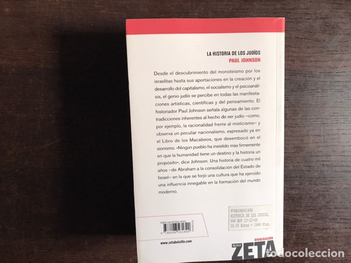 Libros de segunda mano: La historia de los jud&iacute;os. Paul Johnson. Zeta - Foto 3