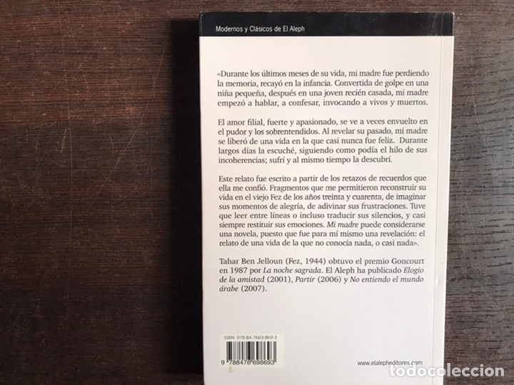 Libros de segunda mano: Mi madre. Tahar Ben Jelloun. Como nuevo. - Foto 2