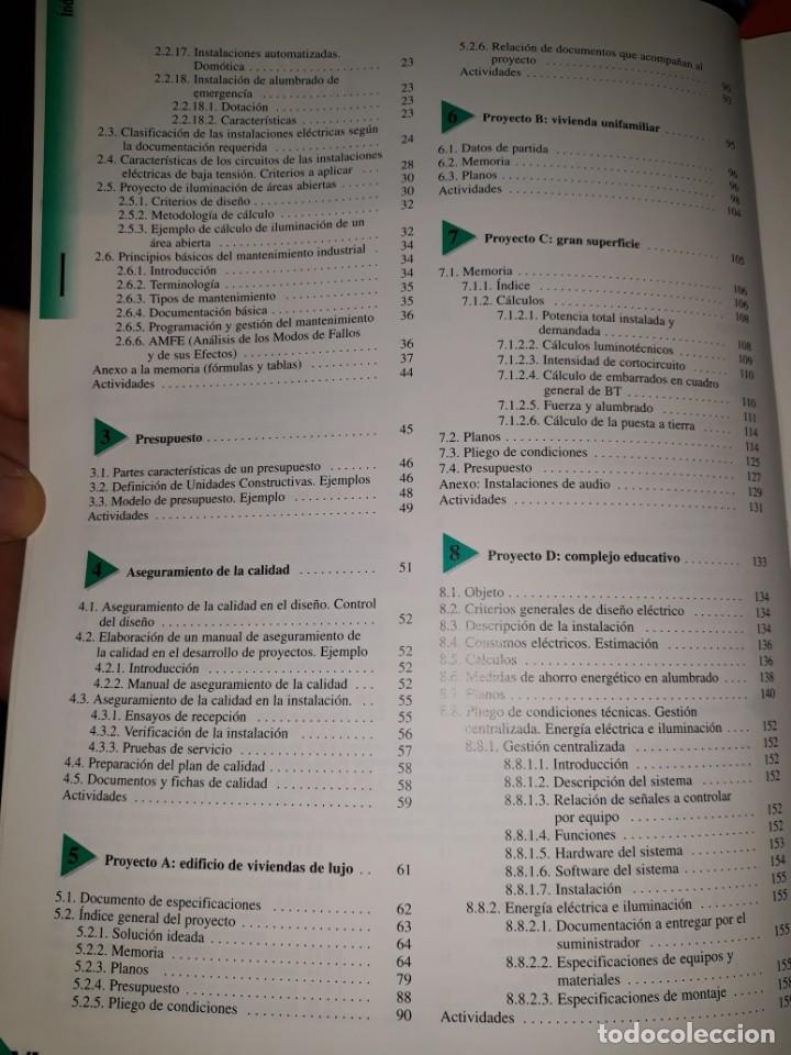 Libros de segunda mano: DESARROLLO INSTALACIONES ELECTROT&Eacute;CNICAS EDIFICIOS PROYECTOS PR&Aacute;CTICOS EJEMPLO PLANOS ESQUEMA EL&Eacute;CTR - Foto 3