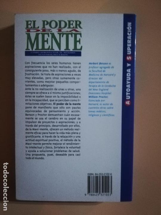 Libros de segunda mano: EL PODER DE LA MENTE. HERBERT BENSON. WILLIAM PROCTOR. GRIJALBO. 1989. - Foto 3