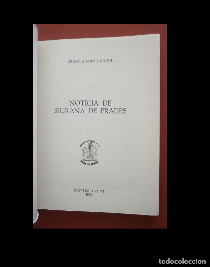 Libri di seconda mano: Noticia de Siurana de Prades. Eufemi&agrave; Fort i Cogull