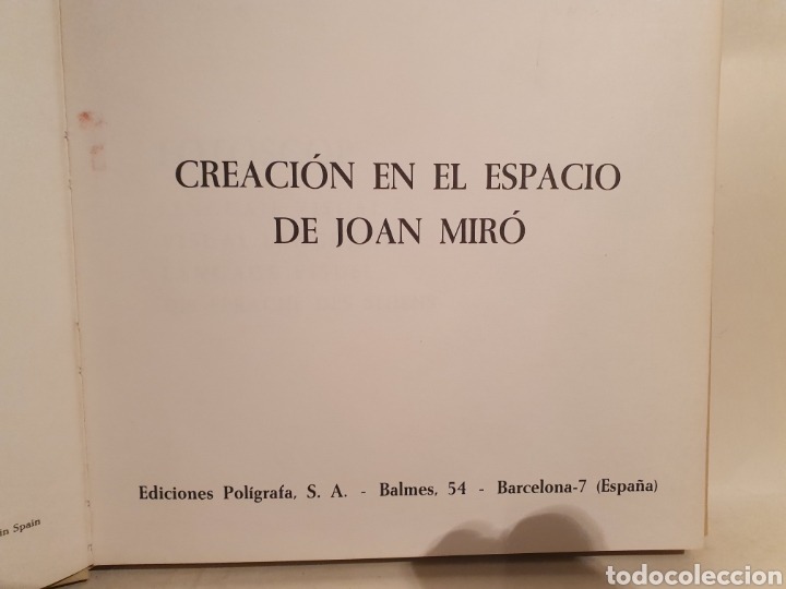 Libros de segunda mano: CREACION EN EL ESPACIO. JOAN MIRO. 2&deg;EDICI&Oacute;N. - Foto 2