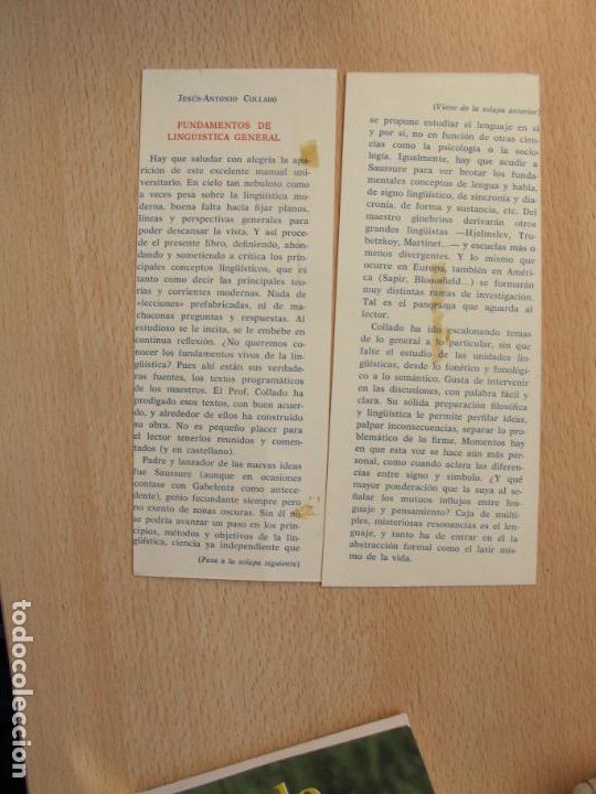 Libros de segunda mano: ELEMENTOS DE LING&Uuml;&Iacute;STICA GENERAl.- JES&Uacute;S ANTONIO COLLADO.- EDITORIAL GREDOS. 1974 - Foto 2