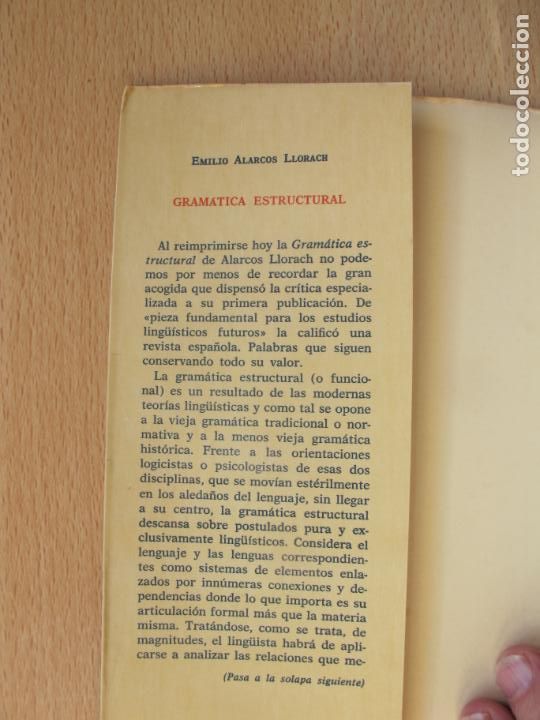 Libros de segunda mano: GRAM&Aacute;TICA ESTRUCTURAL.- EMILIO ALARCOS LLORACH.- EDITORIAL GREDOS. 2&ordf; EDIC. - Foto 2
