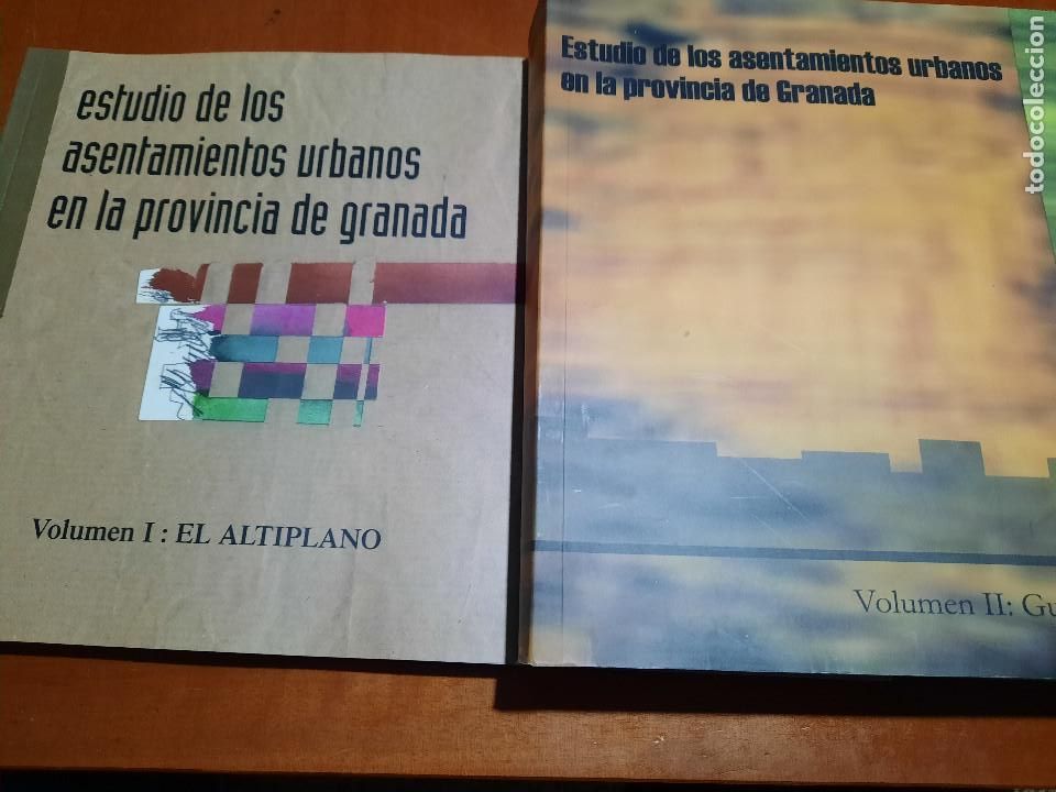 Libros de segunda mano: ESTUDIO DE LOS ASENTAMIENTOS URBANOS EN LA PROVINCIA DE GRANADA. TOMOS 1 Y 2. BUEN ESTADO. DIFICIL