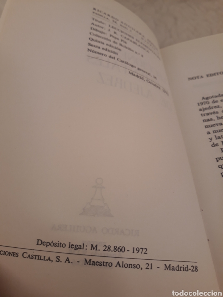 Libros de segunda mano: Lecciones elementales de Ajedrez. J.R Capablanca. - Foto 3