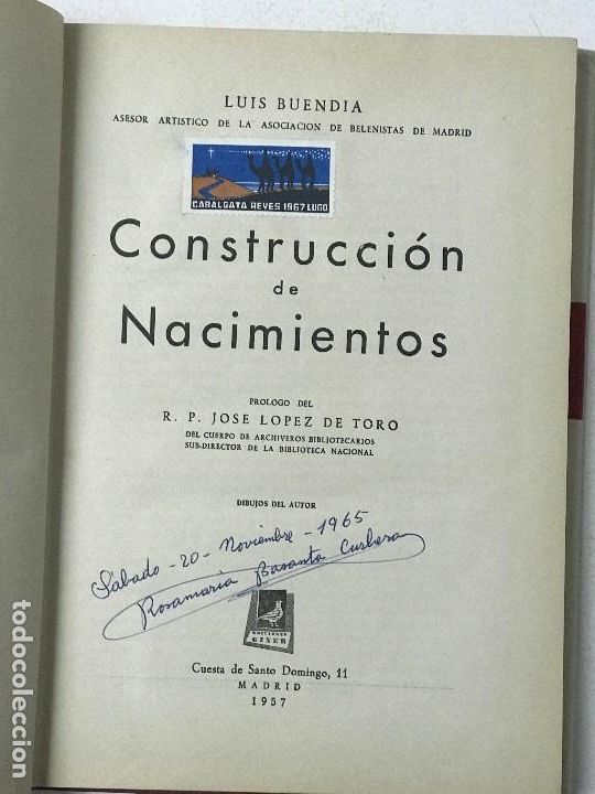 Libros de segunda mano: Luis Buend&iacute;a. Construcci&oacute;n de Nacimientos. Ediciones Giner. Madrid, 1957 - Foto 3