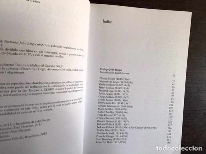 Libros de segunda mano: John Berger. Sobre los artistas 2. - Foto 3