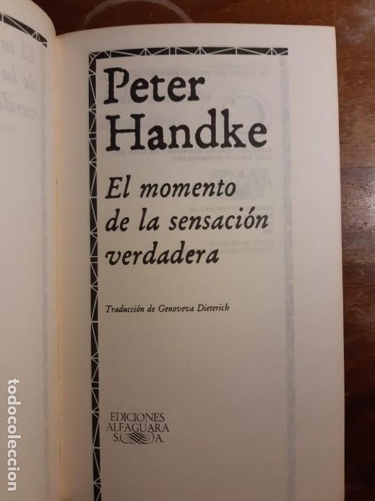 Libros de segunda mano: Peter Handke el momento de la sensaci&oacute;n verdadera - Foto 2