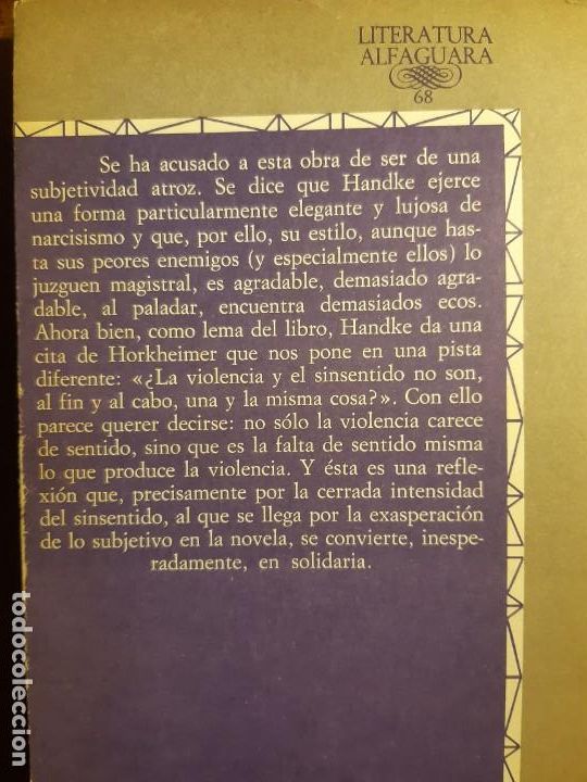 Libros de segunda mano: Peter Handke el momento de la sensaci&oacute;n verdadera - Foto 5