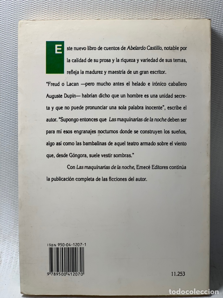 Libros de segunda mano: LAS MAQUINARIAS DE LA NOCHE - ABELARDO CASTILLO - ED. ;EMEC&Eacute; - Foto 2