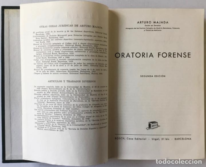 Libros de segunda mano: ORATORIA FORENSE. - MAJADA, Arturo. DEDICADO. - Foto 3