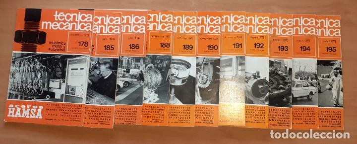 Libros de segunda mano: REVISTA T&Eacute;CNICA MEC&Aacute;NICA, MOTOR Y AUTOM&Oacute;VIL. 1973 / 1974 /1975