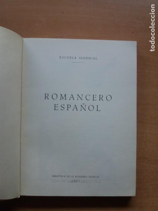 Libros de segunda mano: ROMANCERO ESPA&Ntilde;OL. ESCUELA SINDICAL - Foto 5