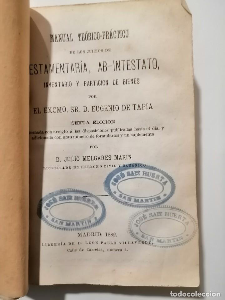 Libros de segunda mano: LIBRO TESTAMENTARIO, AB - INTESTATO A&Ntilde;O 1882 - Foto 4
