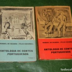 Libros de segunda mano: ANTOLOGIA DE CONTES PORTUGUESOS - 2 VOLS., DE MANUEL DE SEABRA, FELIX CUCURULL - ALBERTI ED. 1959.