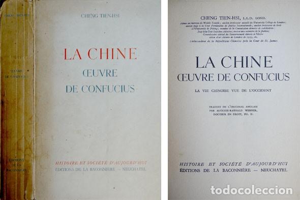 Livres d'occasion: TIEN-HSI, Cheng. La Chine oeuvre de Confucius. La vie chinoise vue de l&rsquo;Occident. S.a. (1946).