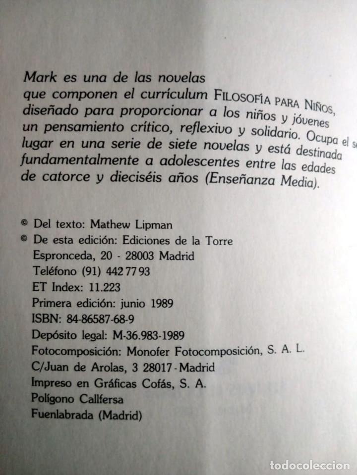 Libros de segunda mano: MARK. LIPMAN, MATTHEW. EDICIONES LA TORRE. 1 &ordf; ED. 1989 - Foto 5